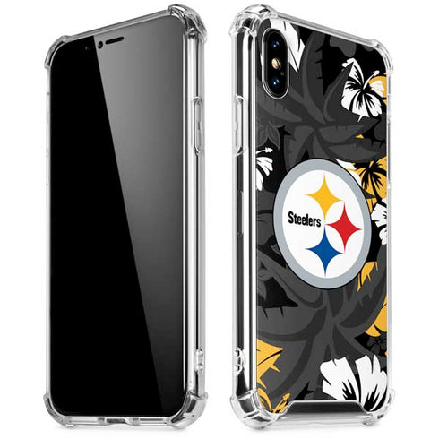 NFL Pittsburgh Steelers Tropical Print iPhone XS Max Clear Case